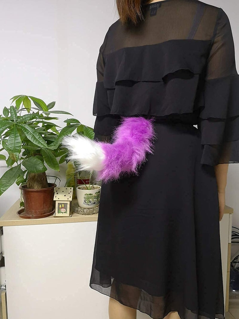 BANLAN Faux Fur Fox Costume Cat Tail Cosplay Halloween Christmas Party Costume One Size, Orange - Image 5